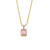 Fashion Square Heart Shape Stainless Steel Inlaid Zircon Gold Plated Necklace