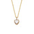 Fashion Square Heart Shape Stainless Steel Inlaid Zircon Gold Plated Necklace