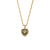 Fashion Square Heart Shape Stainless Steel Inlaid Zircon Gold Plated Necklace