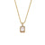 Fashion Square Heart Shape Stainless Steel Inlaid Zircon Gold Plated Necklace