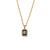 Fashion Square Heart Shape Stainless Steel Inlaid Zircon Gold Plated Necklace