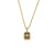 Fashion Square Heart Shape Stainless Steel Inlaid Zircon Gold Plated Necklace