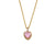 Fashion Square Heart Shape Stainless Steel Inlaid Zircon Gold Plated Necklace