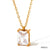 Fashion Square Stainless Steel Titanium Steel Plating Inlay Zircon Pendant Necklace 1 Piece