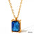 Fashion Square Stainless Steel Titanium Steel Plating Inlay Zircon Pendant Necklace 1 Piece