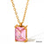 Fashion Square Stainless Steel Titanium Steel Plating Inlay Zircon Pendant Necklace 1 Piece