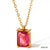 Fashion Square Stainless Steel Titanium Steel Plating Inlay Zircon Pendant Necklace 1 Piece