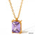 Fashion Square Stainless Steel Titanium Steel Plating Inlay Zircon Pendant Necklace 1 Piece