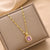 Fashion Square Titanium Steel Plating Inlay Zircon Pendant Necklace 1 Piece