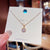 Fashion Square Titanium Steel Plating Inlay Zircon Pendant Necklace