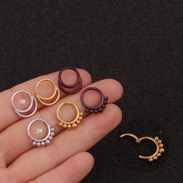 Ear Cartilage Rings & Studs Geometric 316L Stainless Steel  Plating