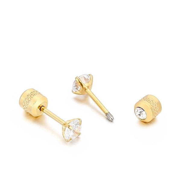 1 Pair Fashion Geometric Titanium Steel 18K Gold Plated Earrings Ear Studs