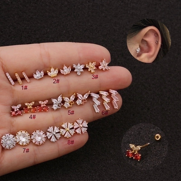 Ear Cartilage Rings & Studs Ethnic Style Geometric 316L Stainless Steel  Copper