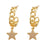 Fashion Star Brass Gem Earrings