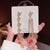 Fashion Star Butterfly Bow Knot Imitation Pearl Copper Tassel Rhinestones Drop Earrings 1 Pair