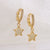 Fashion Star Copper Gold Plated Zircon Earrings 1 Pair