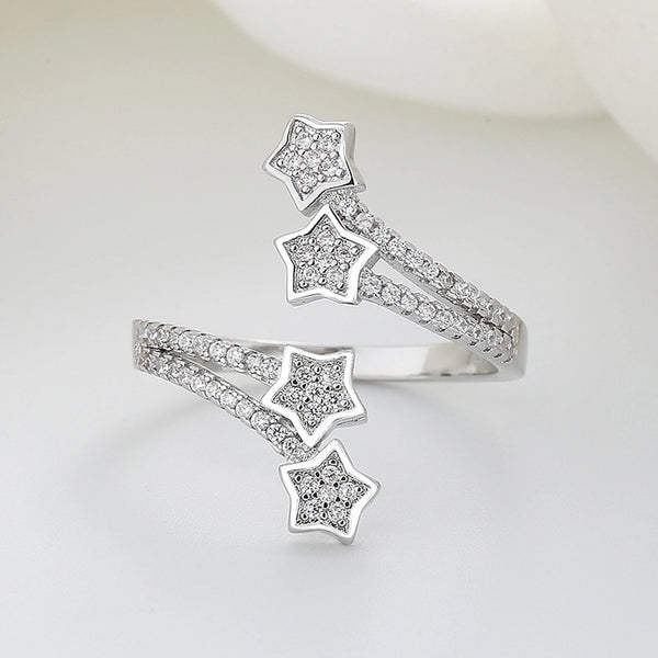 Fashion Star Copper Inlay Zircon Rings