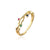 Fashion Star Fish Tail Copper Gold Plated Zircon Open Ring 1 Piece