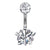 Fashion Star Heart Shape Butterfly Stainless Steel Inlay Zircon Belly Ring 1 Piece