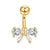 Fashion Star Heart Shape Butterfly Stainless Steel Inlay Zircon Belly Ring 1 Piece