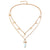 Fashion Star Moon Alloy Natural Stone Plating Layered Necklaces