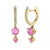 Fashion Star Moon Pendant Copper Inlaid Zircon Earrings