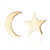 Fashion Star Moon Stainless Steel Asymmetrical Plating Ear Studs 1 Pair