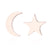 Fashion Star Moon Stainless Steel Asymmetrical Plating Ear Studs 1 Pair