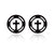 Fashion Star Moon Tree Stainless Steel Plating Hollow Out Ear Studs 1 Pair