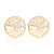 Fashion Star Moon Tree Stainless Steel Plating Hollow Out Ear Studs 1 Pair