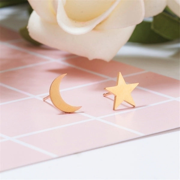 Fashion Star Stainless Steel No Inlaid Earrings Ear Studs