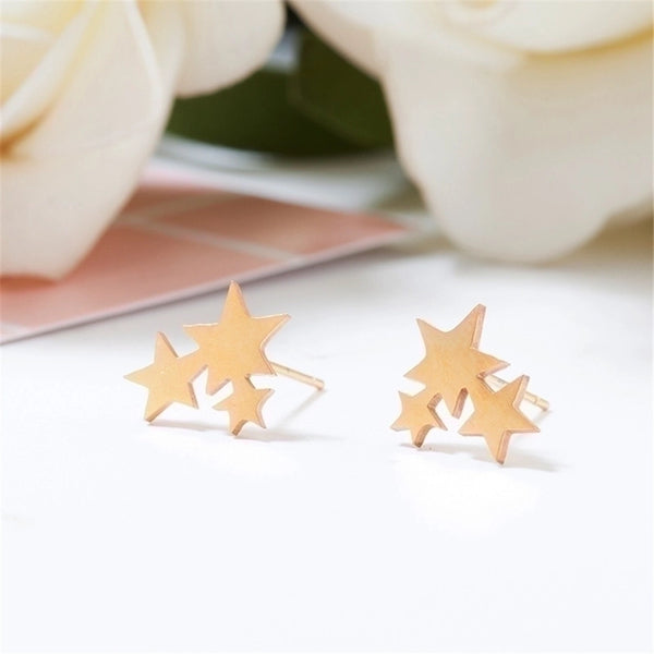 Fashion Star Stainless Steel No Inlaid Earrings Ear Studs