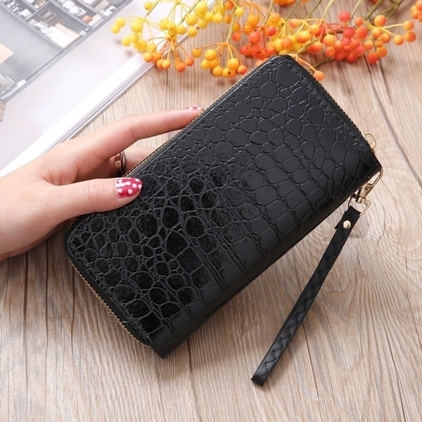 Fashion Stone Pattern Long Double Zipper Wallet Wholesale