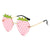 Fashion Strawberry Pc Special-shaped Mirror Frameless Women's Sunglasses