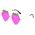 Fashion Strawberry Pc Special-shaped Mirror Frameless Women's Sunglasses