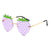 Fashion Strawberry Pc Special-shaped Mirror Frameless Women's Sunglasses