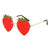 Fashion Strawberry Pc Special-shaped Mirror Frameless Women's Sunglasses