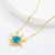 Fashion Sun Copper Gold Plated Zircon Pendant Necklace 1 Piece