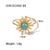 Fashion Sun 304 Stainless Steel Turquoise Plating Inlay Open Ring