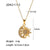 Fashion Sun Star Moon Stainless Steel Necklace Gold Plated Zircon Stainless Steel Necklaces