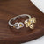 Fashion Sunflower Bee Butterfly Copper Inlay Zircon Rings