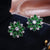 Fashion Sunflower Double Zircon Earrings Copper Earrings Accessories