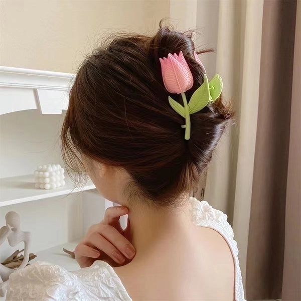 Fashion Sweet Flower Alloy Metal Hair Clip