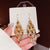 Fashion Tassel Heart Shape Bow Knot Imitation Pearl Copper Inlay Rhinestones Drop Earrings 1 Pair