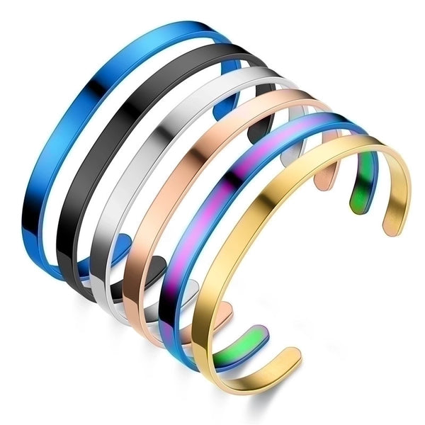 Fashion Titanium Steel C-shaped Light Plate Bracelet Wholesale