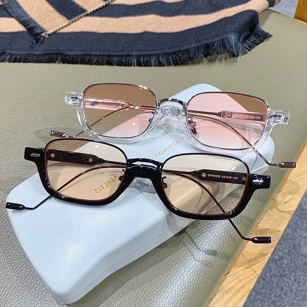 Fashion Transparent Ac Square Patchwork Full Frame Women's Sunglasses