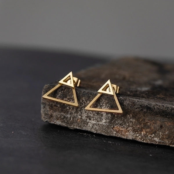 Fashion Triangle Hollow Alloy Earrings Wholesale