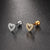 Fashion Triangle Round Copper Plating Inlay Zircon Ear Studs 1 Piece