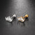 Fashion Triangle Round Copper Plating Inlay Zircon Ear Studs 1 Piece