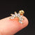 Fashion Triangle Round Copper Plating Inlay Zircon Ear Studs 1 Piece